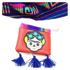 Red Frida Calavera Coin holder/ Keychain